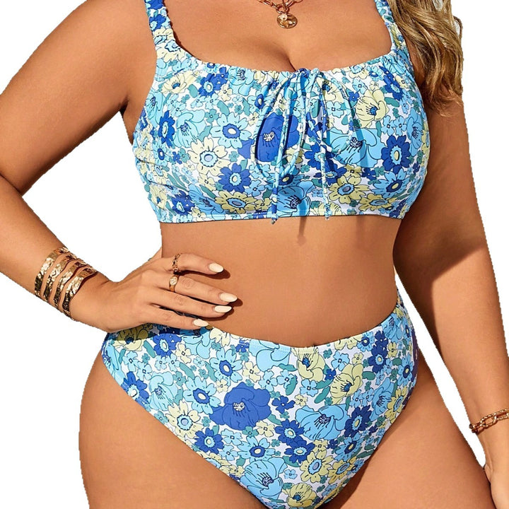 Women High-Cut Floral Bikini Mune Fashion