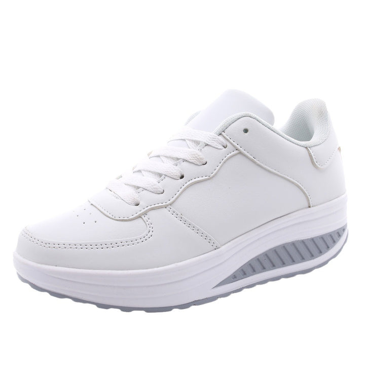 Women nan supportive comfort sneaker with wedge-shaped cushioning sole and perforated toe cap Mune Fashion