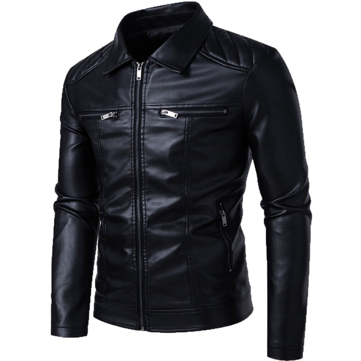 Men's Fashion Leather Jacket with Shoulder Pads Mune Fashion