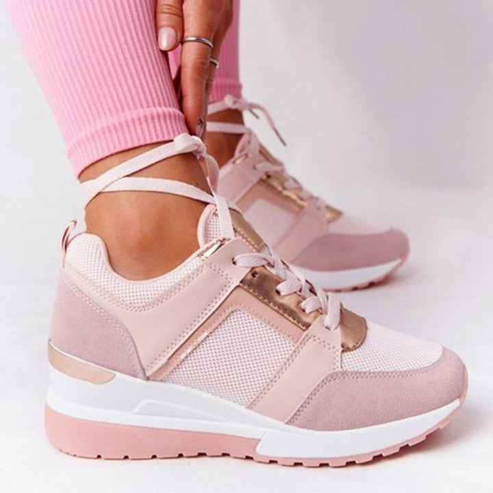 Women’s wedge sneakers with perforated upper material and metallic accent Mune Fashion