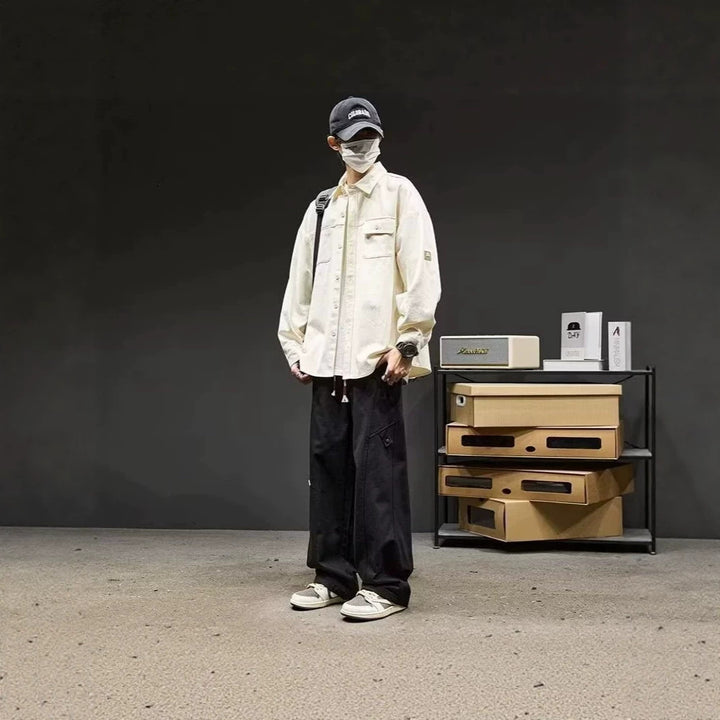 Men's Loose-Fitting Utility Pants with Side Pockets Mune Fashion