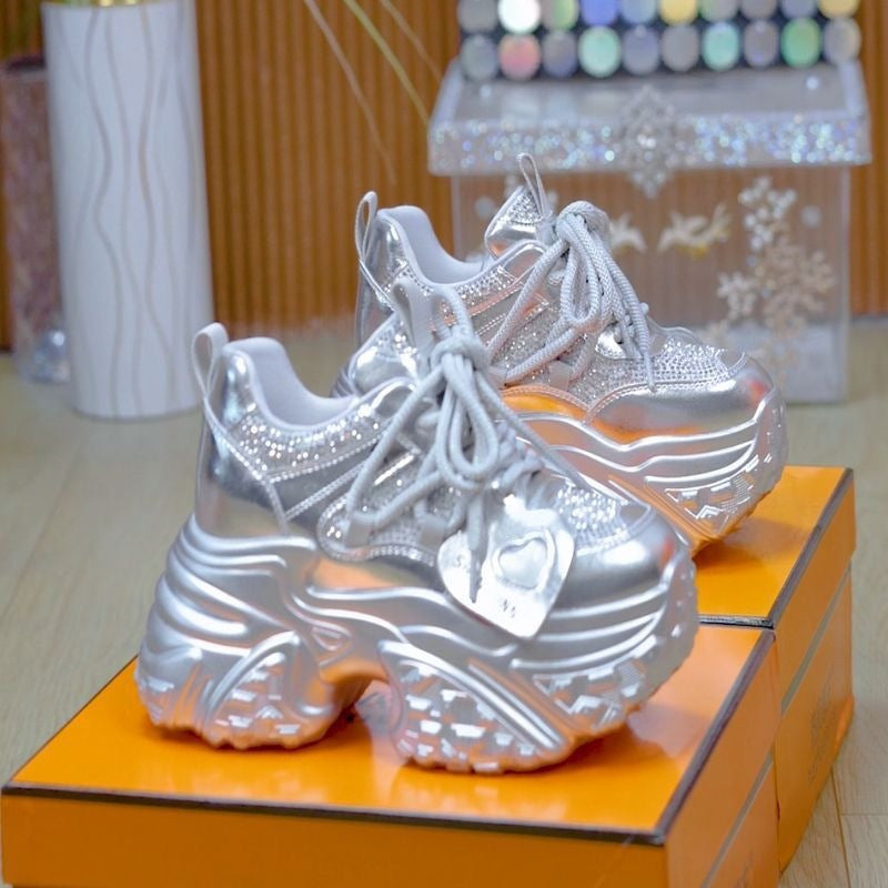 Women Chunky Sneakers with sparkling accents and stylish design Mune Fashion