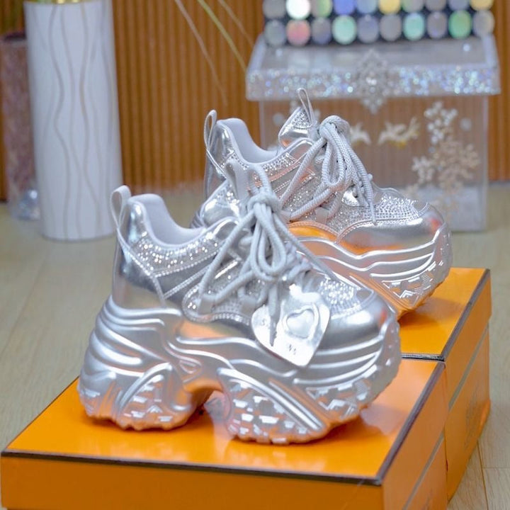 Women Chunky Sneakers with sparkling accents and stylish design Mune Fashion