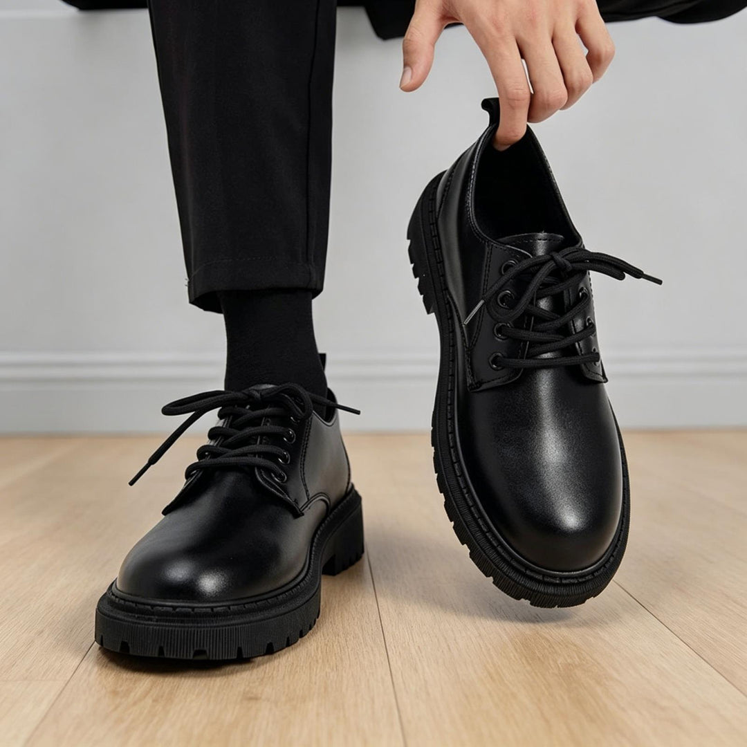 Men's Shiny Leather Shoes Mune Fashion