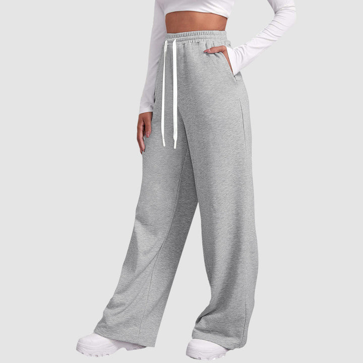 Women's casual lounge pants with straight leg extra long drawstring and deep crotch Mune Fashion