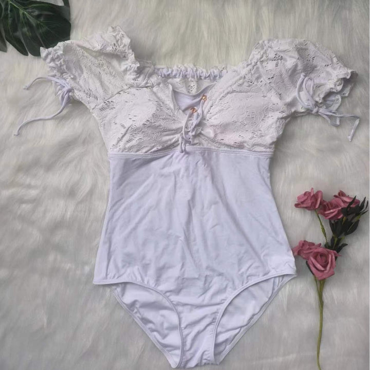 Women's One-Piece Swimsuit with Romantic Lace Details Mune Fashion