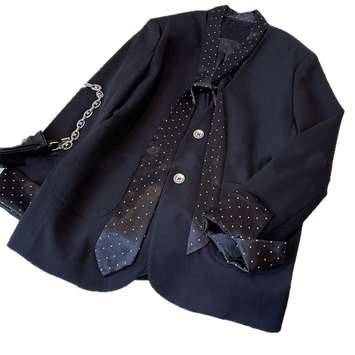 Ladies Stylish Blazer with Integrated Scarf Mune Fashion