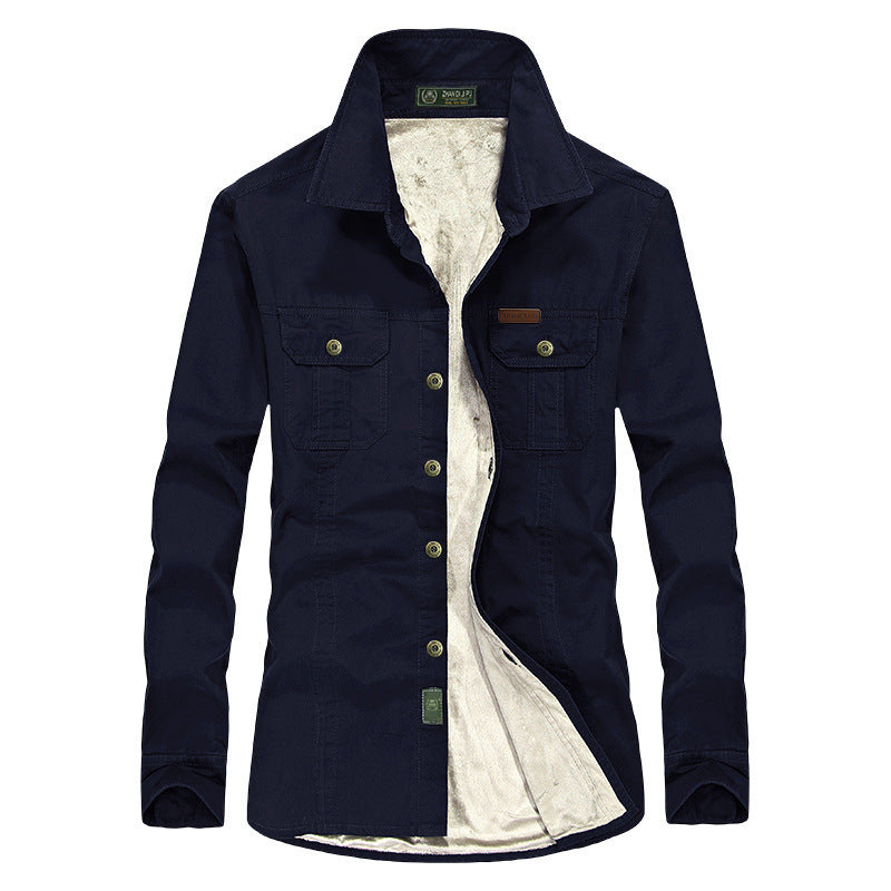 Men's Overshirt-Jacket with Sherpa Lining and Chest Flap Pockets Mune Fashion