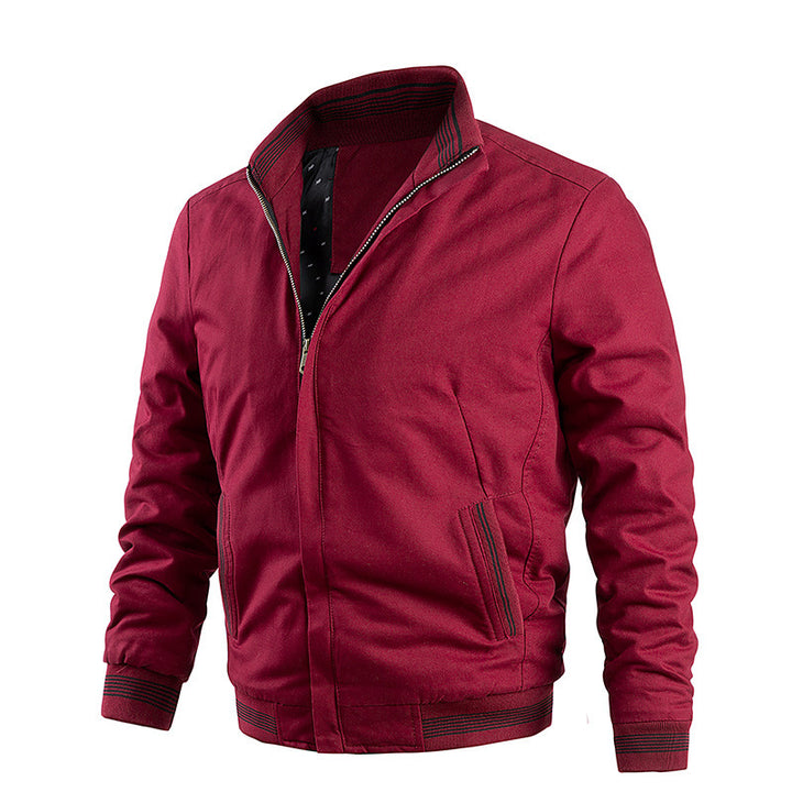 Men's Thermal Canvas Blouson with Soft Teddy Lining and High Standing Collar Mune Fashion
