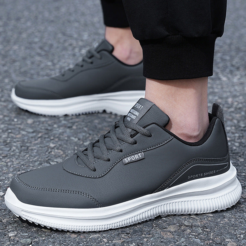 Men's trendy casual lace-ups made of water-repellent synthetic leather with shock-absorbing EVA sole and padded entry Mune Fashion