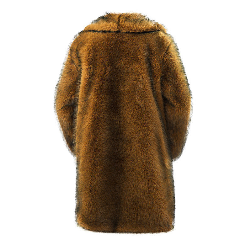 Men's Long Fur Coat with Hood Mune Fashion