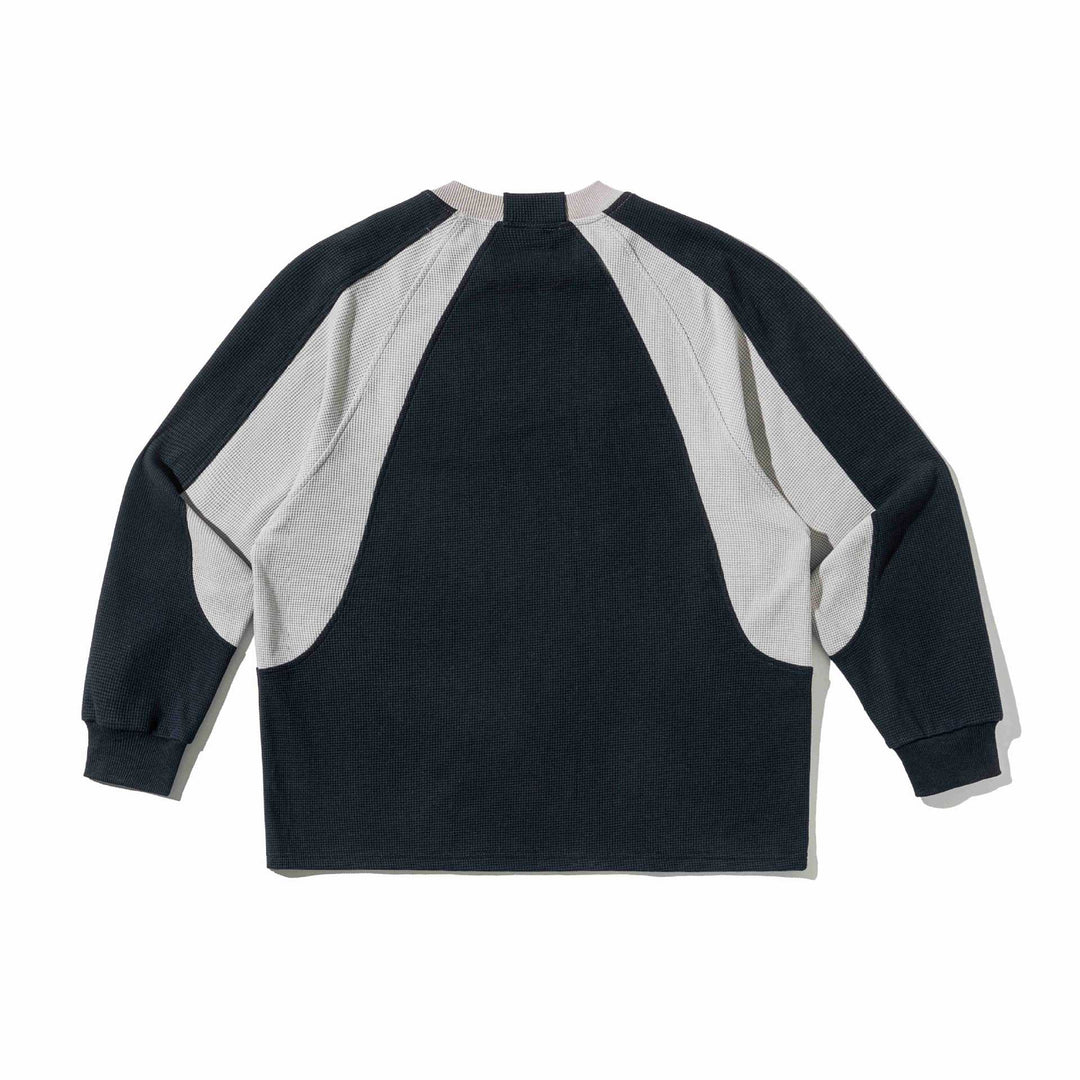 Men's waffle texture sweatshirt with raglan sleeves and contrasting inserts Mune Fashion