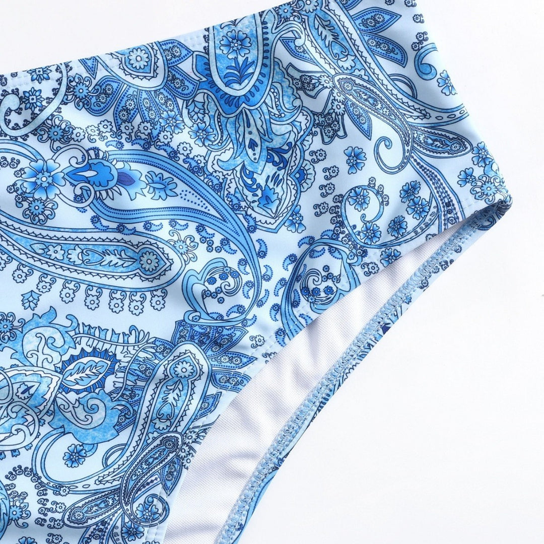 Women Bikini Set with Elegant Paisley Pattern Mune Fashion