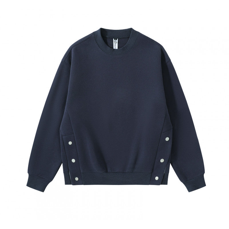 Unisex Oversize Sweatshirt with side snap button plackets, ribbed cuffs and round neck Mune Fashion