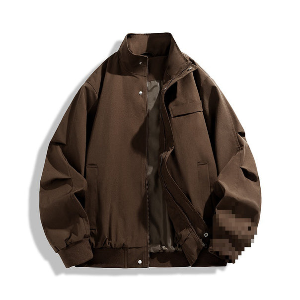 [Men's Oversize Utility Bomber Jacket with High Collar and Ribbed Cuffs Mune Fashion]