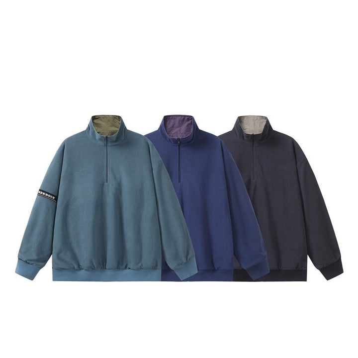Unisex Oversize Windbreaker Pullover with half zipper and ribbed hem Mune Fashion