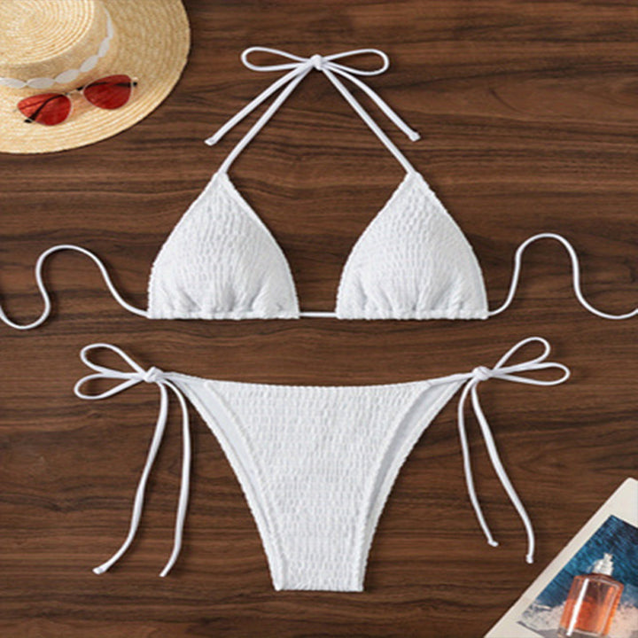 Women’s triangle bikini with ruffle detail and adjustable straps Mune Fashion