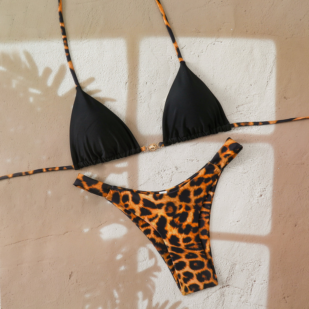 Ladies Designer Bikini with Leopard Print and Elaborate Details Mune Fashion