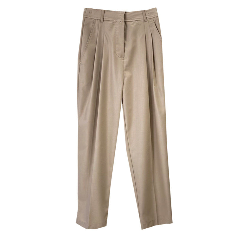 Women Elegant High-Waisted Fabric Trousers Drune