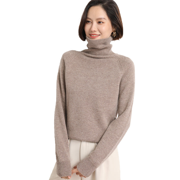 Ladies Slim Turtleneck Sweater made of fine knit with raglan sleeves Mune Fashion