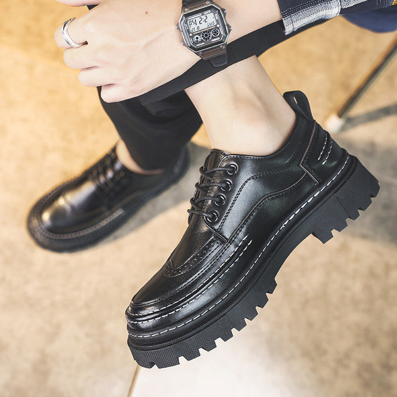 Men's platform derby shoes with brogue details and profiled rubber sole Mune Fashion