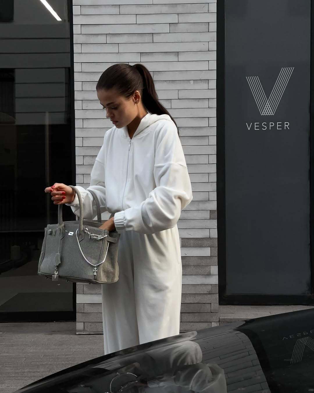 Women's hooded overall with zipper elastic waistband and wide leg Mune Fashion