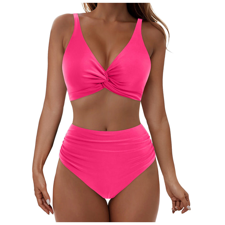 Women's High-Waisted Bikini Set with Wrap Top Mune Fashion