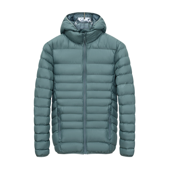 Men's Lightweight Quilted Hooded Jacket with High Collar, Thermal Lining & Zipper Mune Fashion