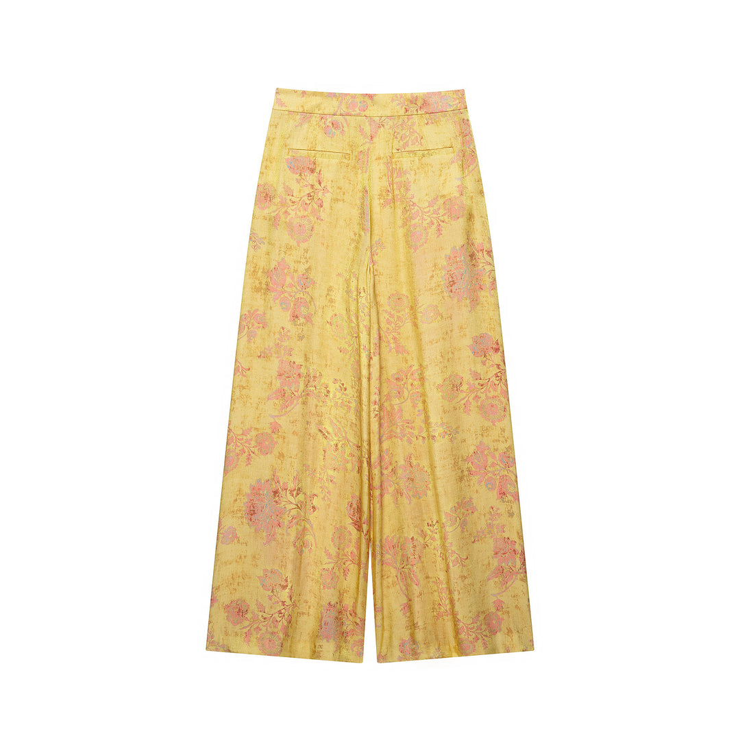 Women Two-Piece Jacquard Set with Stand Collar and Knot Closures Mune Fashion