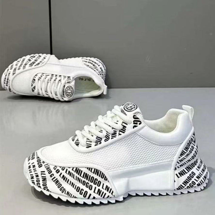 Ladies Athletic Sneakers with Striking Logo Mune Fashion