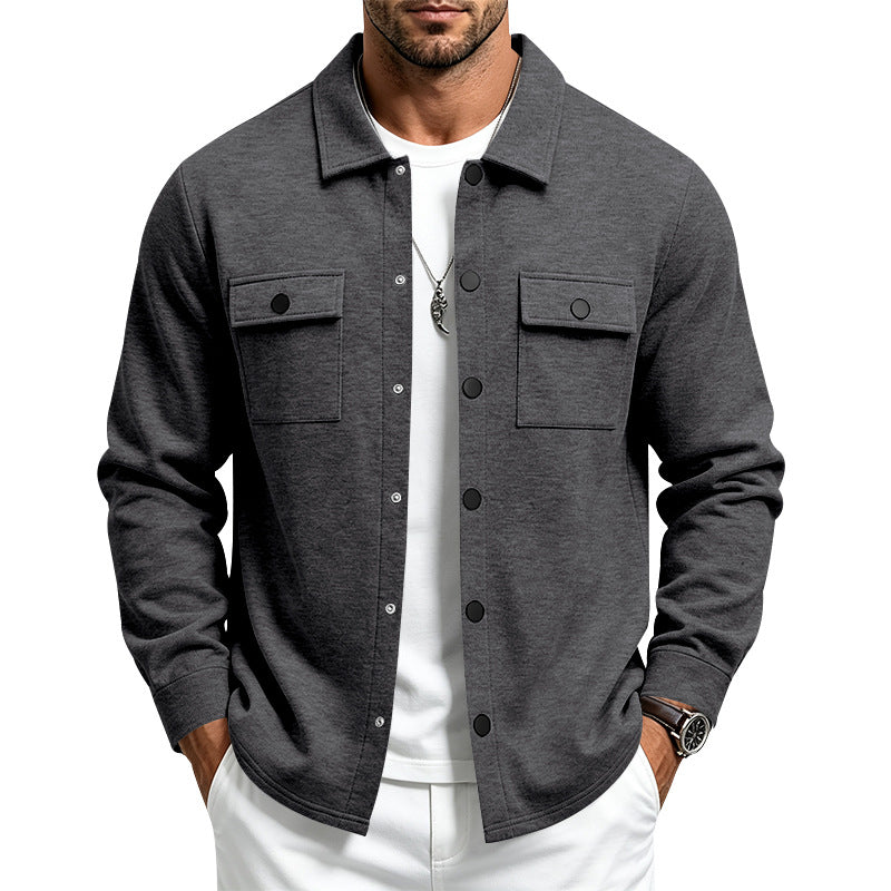 Men's overshirt jacket with snap button placket and patch chest pockets Mune Fashion