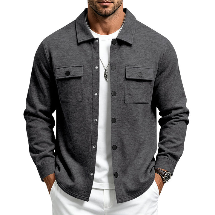 Men's overshirt jacket with snap button placket and patch chest pockets Mune Fashion