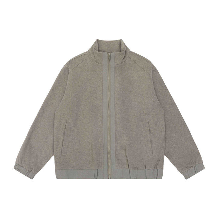 Unisex short jacket in boxy cut made of wool blend with funnel collar and zipper Mune Fashion