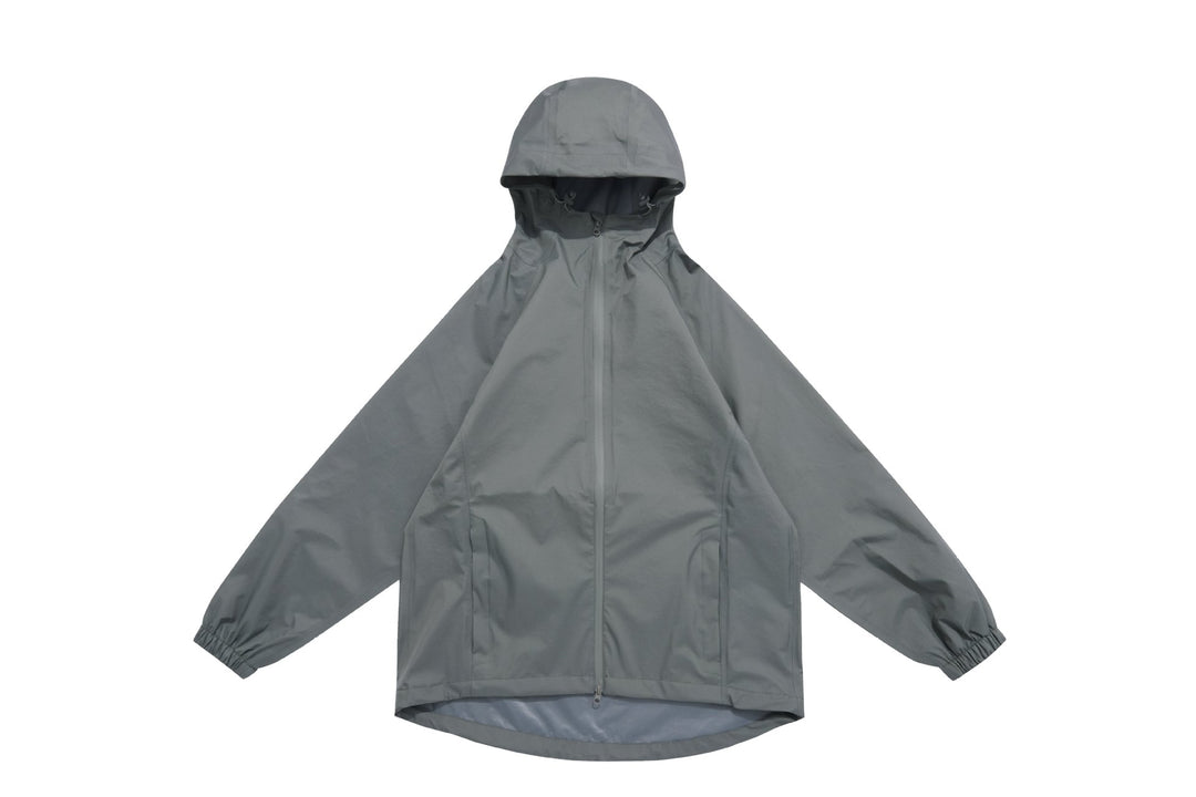 Unisex Lightweight Rain Jacket with Hood, Two-Way Zipper and Extended Hem Mune Fashion