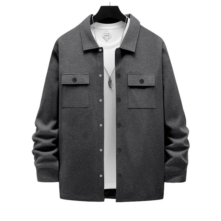 Men's Overshirt Jacket with chest flaps, loose fit and full-button placket Mune Fashion