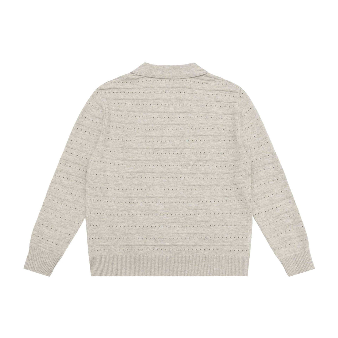 Men's knit polo shirt with half zipper and structured knit Mune Fashion