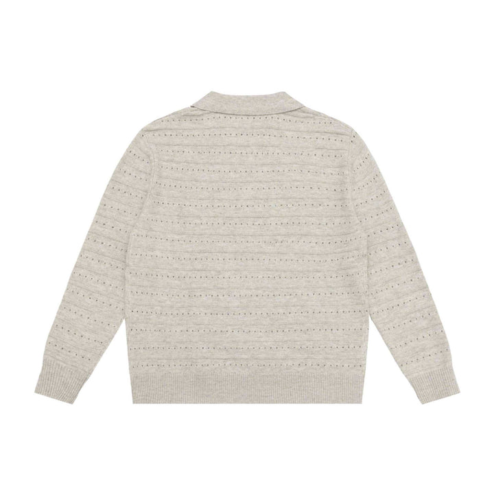 Men's knit polo shirt with half zipper and structured knit Mune Fashion