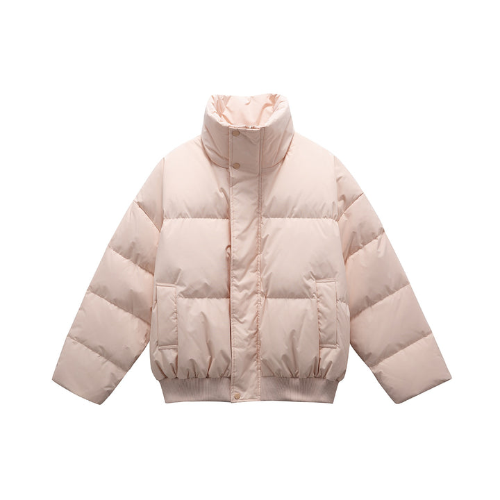 Unisex Boxy padded short jacket with high stand collar and elastic hem Mune Fashion