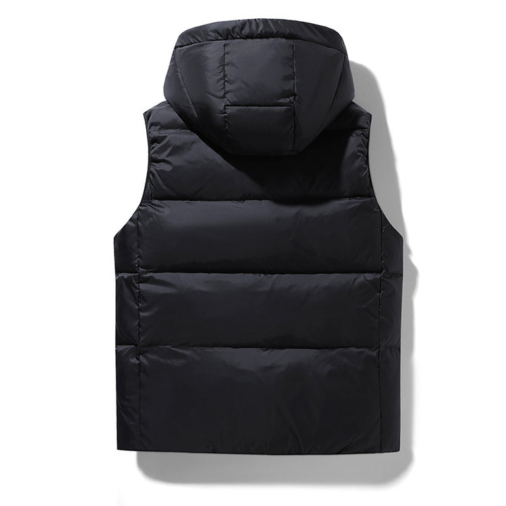 Men's Padded Hooded Quilted Vest with Thermal Insulation and Windproof Outer Layer Mune Fashion