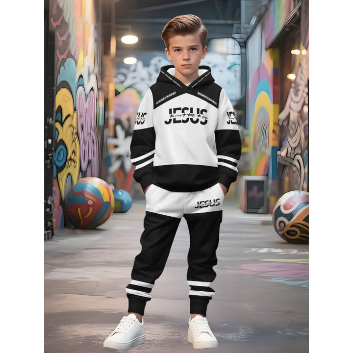Unisex nan children's jogging suit with hoodie and detailed car print Mune Fashion