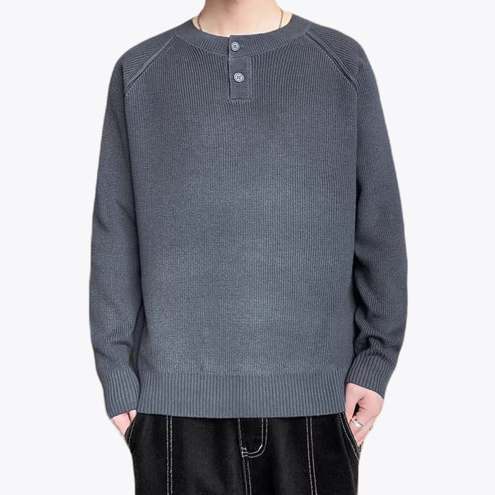 Men's chunky knit sweater with button details Mune Fashion