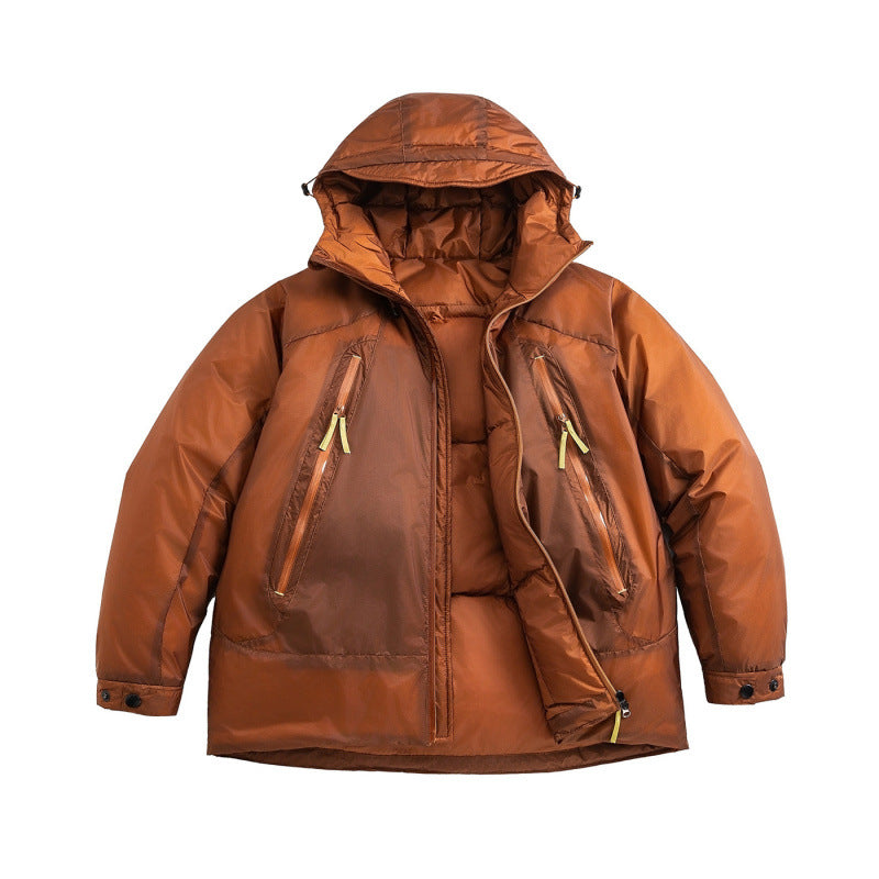 Unisex Oversize padded hoodie with diagonal zip pockets and adjustable hem Mune Fashion