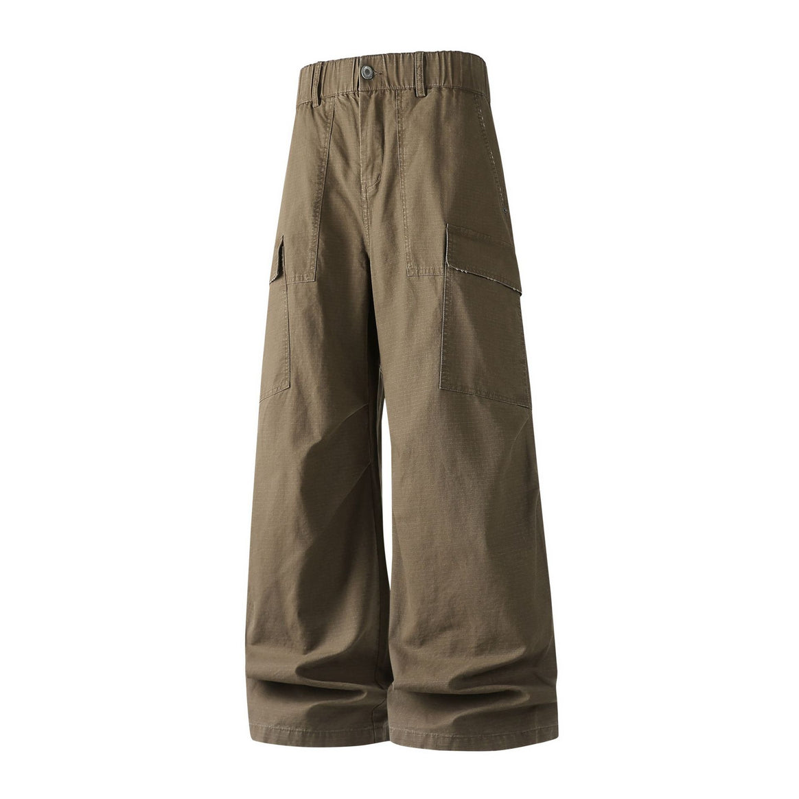 Damen Weite Cropped Cargo‑Hose mit elastischem Bund und aufgesetzten Taschen Mune Fashion