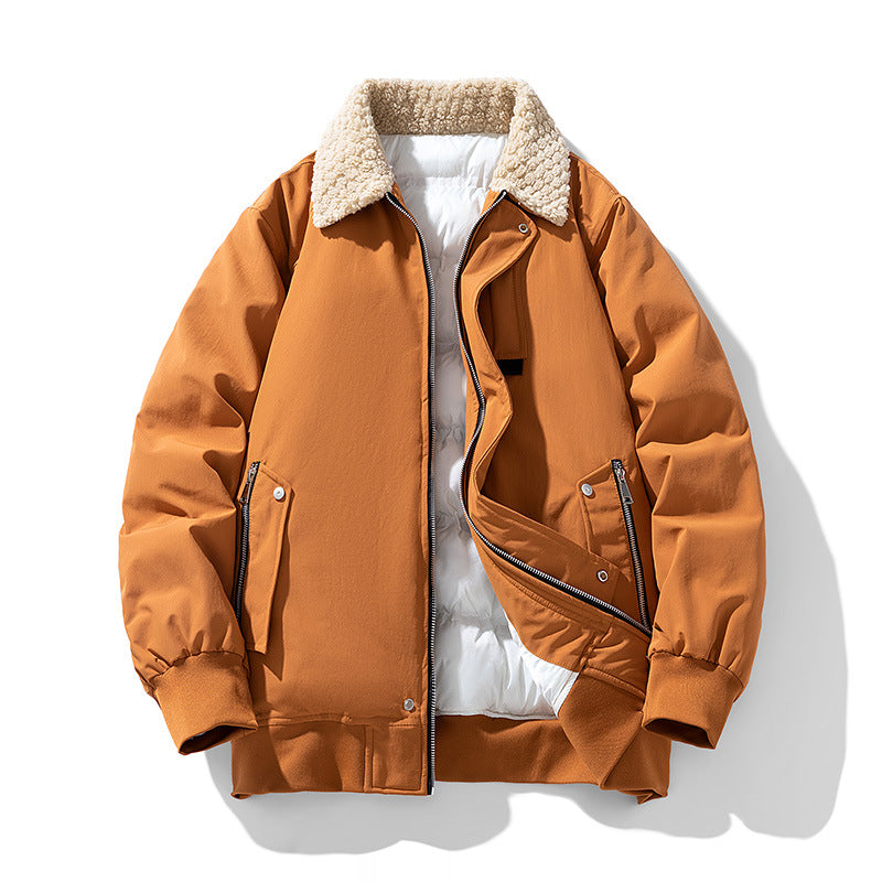 Men's  premium sherpa-collar insulated aviator bomber with storm flap and zippered angled pockets Mune Fashion