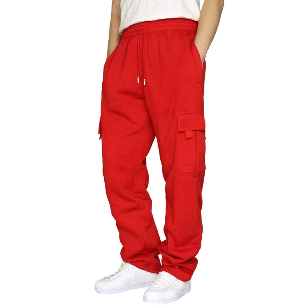 Men's nan heavy-duty utility casual pants with drawstring, patch cargo pockets, and relaxed fit Mune Fashion