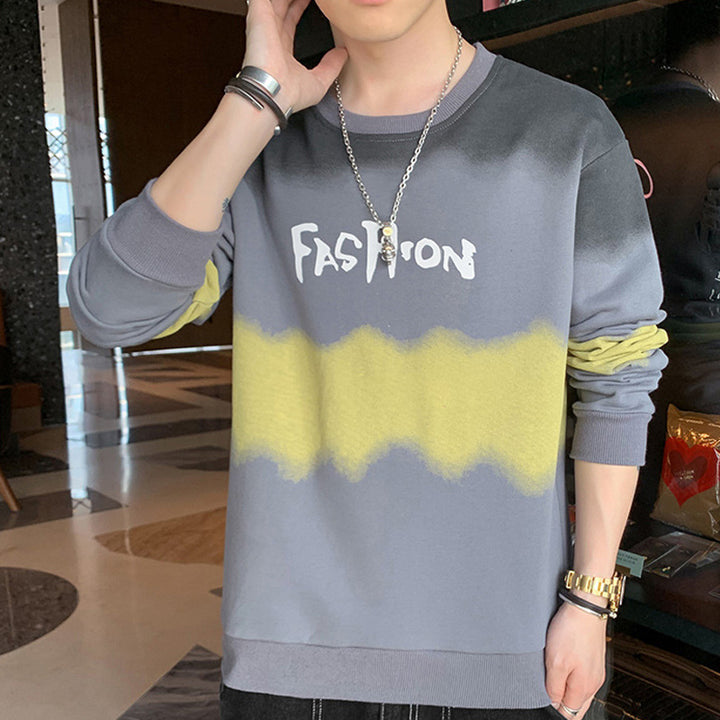 Men's Oversize Sweatshirt with Tie-Dye Wave Print and Statement Logo Mune Fashion