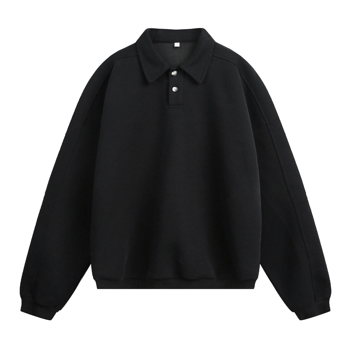 Unisex Casual Oversized Polo Sweatshirt with Shirt Collar, Raglan Sleeves and Cuffs Mune Fashion