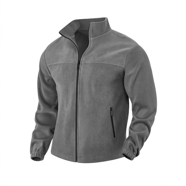 Men's fleece jacket with zipper, stand-up collar and zip pockets Mune Fashion