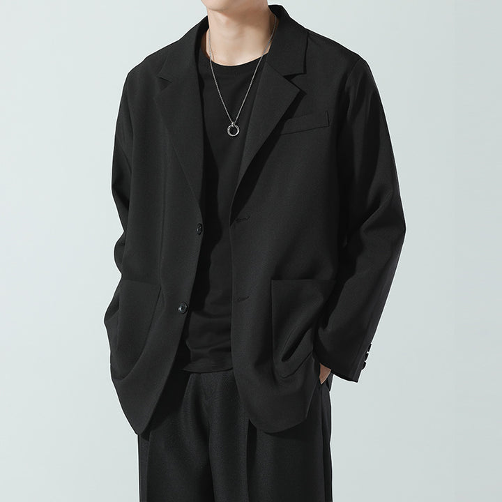 Men's Modern Oversized Blazer in Minimalist Look with Patch Pockets Mune Fashion
