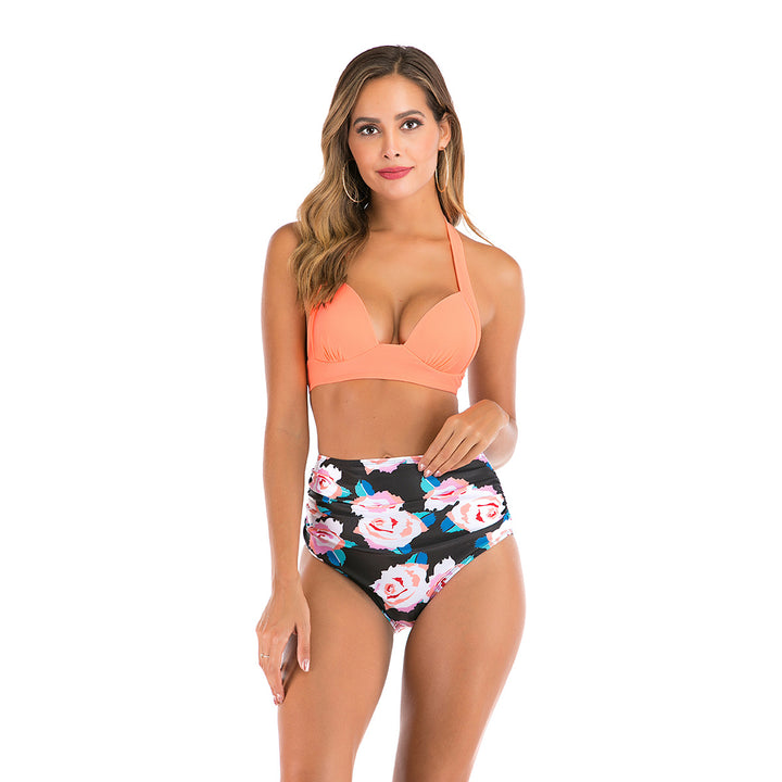 Women High-waisted bikini with deep neckline and trendy animal print Mune Fashion